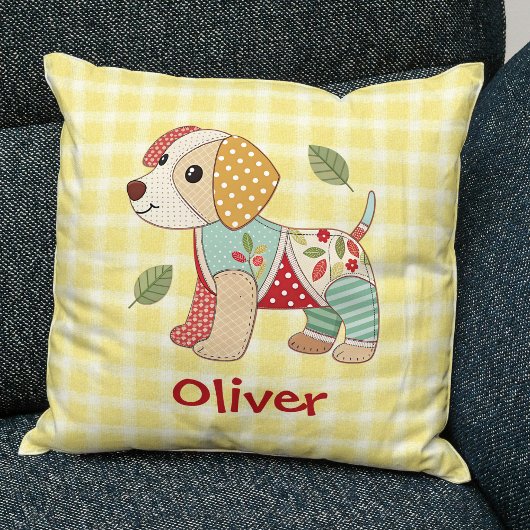 Schattige Patchwork Puppy Kussen