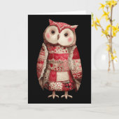 Schattige Patchwork Uil Quilt Liefhebber Valentijn Kaart (Gele Bloem)