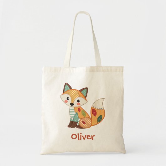 Schattige Patchwork Vos Tote Bag (Voorkant)