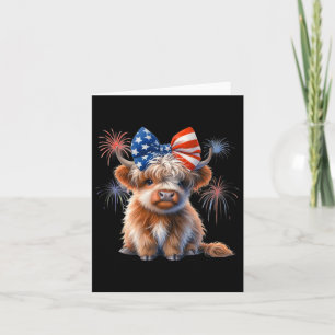 Schattige Patriotische Koe Coquette 4 juli Boer  Kaart