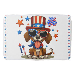 Schattige, patriottisch 4 juli hond / puppy badmat