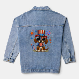 Schattige, patriottisch 4 juli hond / puppy denim jacket