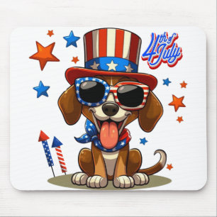 Schattige, patriottisch 4 juli hond / puppy muismat