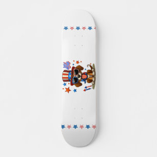 Schattige, patriottisch 4 juli hond / puppy persoonlijk skateboard