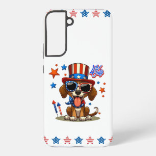 Schattige, patriottisch 4 juli hond / puppy samsung galaxy hoesje