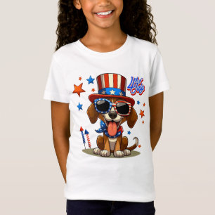Schattige, patriottisch 4 juli hond / puppy t-shirt