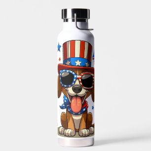 Schattige, patriottisch 4 juli hond / puppy waterfles