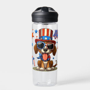 Schattige, patriottisch 4 juli hond / puppy waterfles