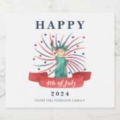 Schattige Patriottisch Rood Wit En Blauw 4 juli Bier Etiket (Enkel label)