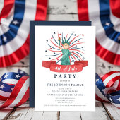 Schattige Patriottisch Rood Wit En Blauw 4 juli Kaart