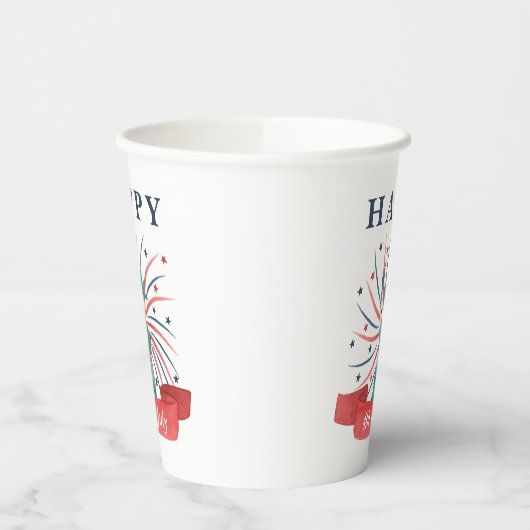 Schattige Patriottisch Rood Wit En Blauw 4 juli Papieren Bekers (Links)