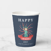 Schattige Patriottisch Rood Wit En Blauw 4 juli Papieren Bekers (Achterkant)