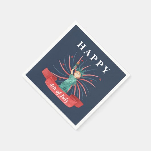 Schattige Patriottisch Rood Wit En Blauw 4 juli Servet (Hoek)