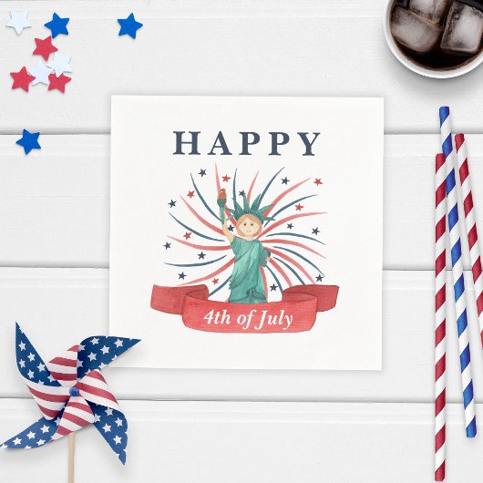 Schattige Patriottisch Rood Wit En Blauw 4 juli Servet