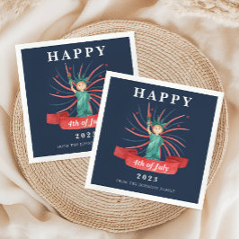 Schattige Patriottisch Rood Wit En Blauw 4 juli Servet