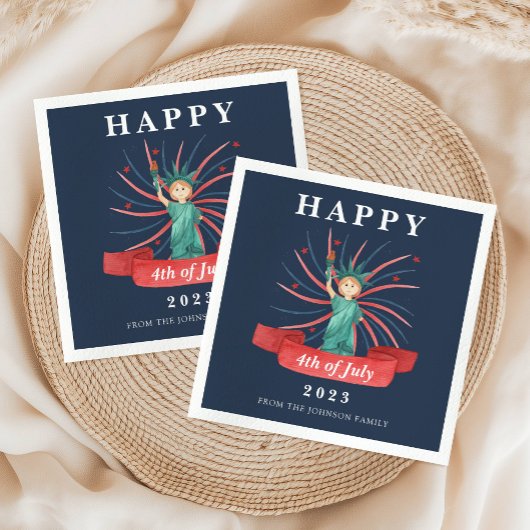 Schattige Patriottisch Rood Wit En Blauw 4 juli Servet