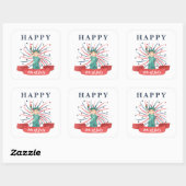 Schattige Patriottisch Rood Wit En Blauw 4 juli Vierkante Sticker (Vel)
