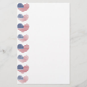 Schattige Patriottische Amerikaanse vlag rustiek h Briefpapier
