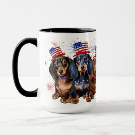 SCHATTIGE PATRIOTTISCHE DACHSHUNDHONDEN MOK