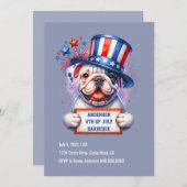 Schattige Patriottische Feest Uitnodiging (Voorkant / Achterkant)