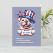 Schattige patriottische feestuitnodiging kaart (Staand voorkant)