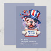 Schattige patriottische feestuitnodiging kaart (Voorkant / Achterkant)