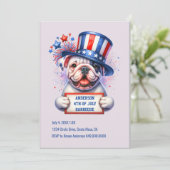 Schattige patriottische feestuitnodiging kaart (Staand voorkant)