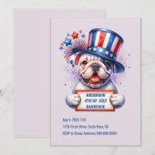Schattige patriottische feestuitnodiging kaart (Voorkant / Achterkant)