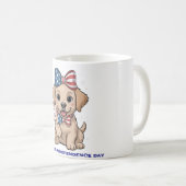 Schattige Patriottische Puppy Viering 4 juli Koffiemok (Voorkant rechts)