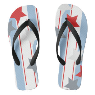 Schattige Patriottische Sterren en Verticale Strep Teenslippers
