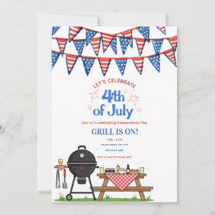 Schattige patriottische uitnodiging voor 4 juli BB