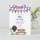 Schattige patriottische uitnodiging voor 4 juli BB (Staand voorkant)