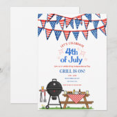 Schattige patriottische uitnodiging voor 4 juli BB (Voorkant / Achterkant)