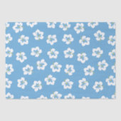 Schattige Patroon Eenvoudig Blauw Chic Floral Tissuepapier (Voorkant)