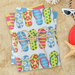 Schattige Patroon Eenvoudige Zomer Teenslippers Inpakpapier Vel