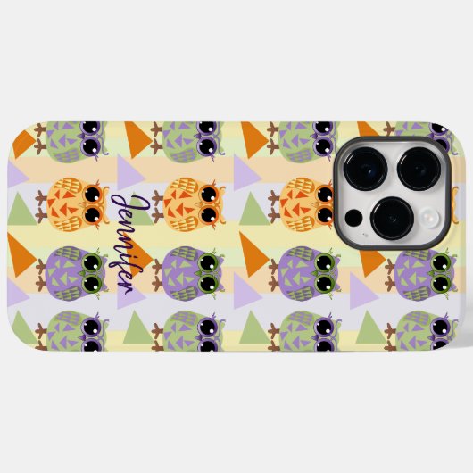 Schattige Patroon Uilen Hoesje-Mate iPhone Case (Achterkant (horizontaal))