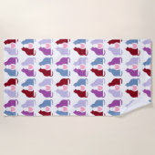 Schattige patroon van katten en harten strandlaken (Voorkant)