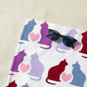 Schattige patroon van katten en harten strandlaken (In situ)