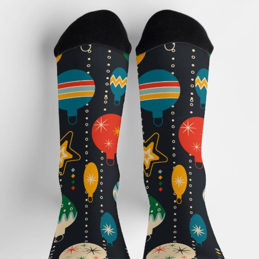 Schattige patroon van ornamenten in marineblauw sokken (Top)