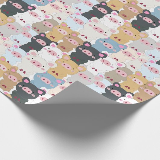 Schattige patroon van varkens cadeaupapier (Hoek)