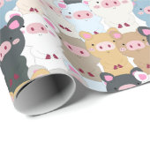 Schattige patroon van varkens cadeaupapier (Rol Hoek)