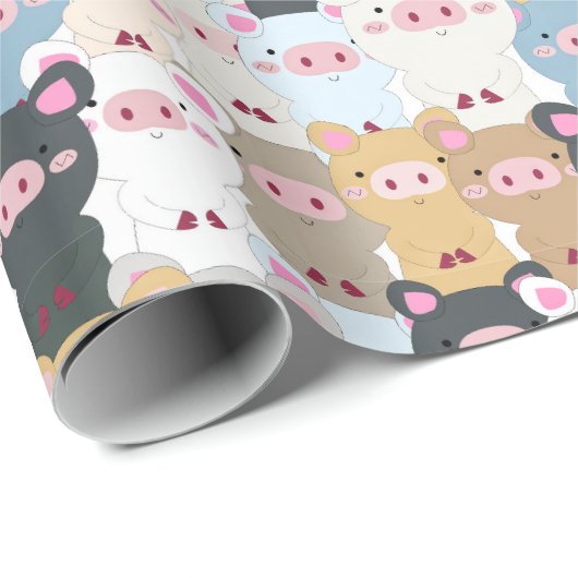 Schattige patroon van varkens cadeaupapier (Rol Hoek)