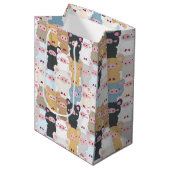 Schattige patroon van varkens medium cadeauzakje (Voorkant Gekanteld)