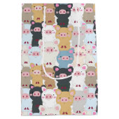 Schattige patroon van varkens medium cadeauzakje (Achterkant)