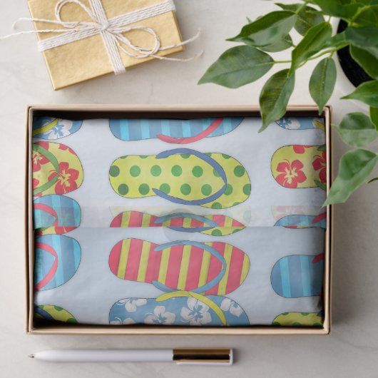 Schattige Patroon Zomer Eenvoudige Chic Teenslippe Tissuepapier (Geschenk)