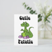 Schattige Patutie Dino Briefkaart (Staand voorkant)
