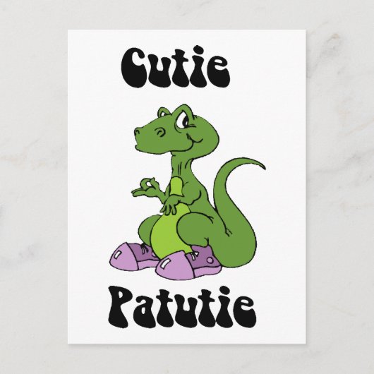 Schattige Patutie Dino Briefkaart (Voorkant)
