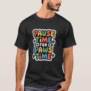Schattige Pauzetijd voor Pootjes Tijd Pootafdrukke T-shirt