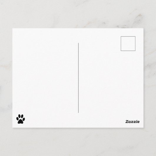 Schattige Paw Print Blauw Gelukkige Verjaardag Briefkaart (Achterkant)