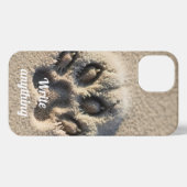 Schattige Paw Print Telefoonhoes – Minimalistische iPhone Hoesje (Achterkant horizontaal)